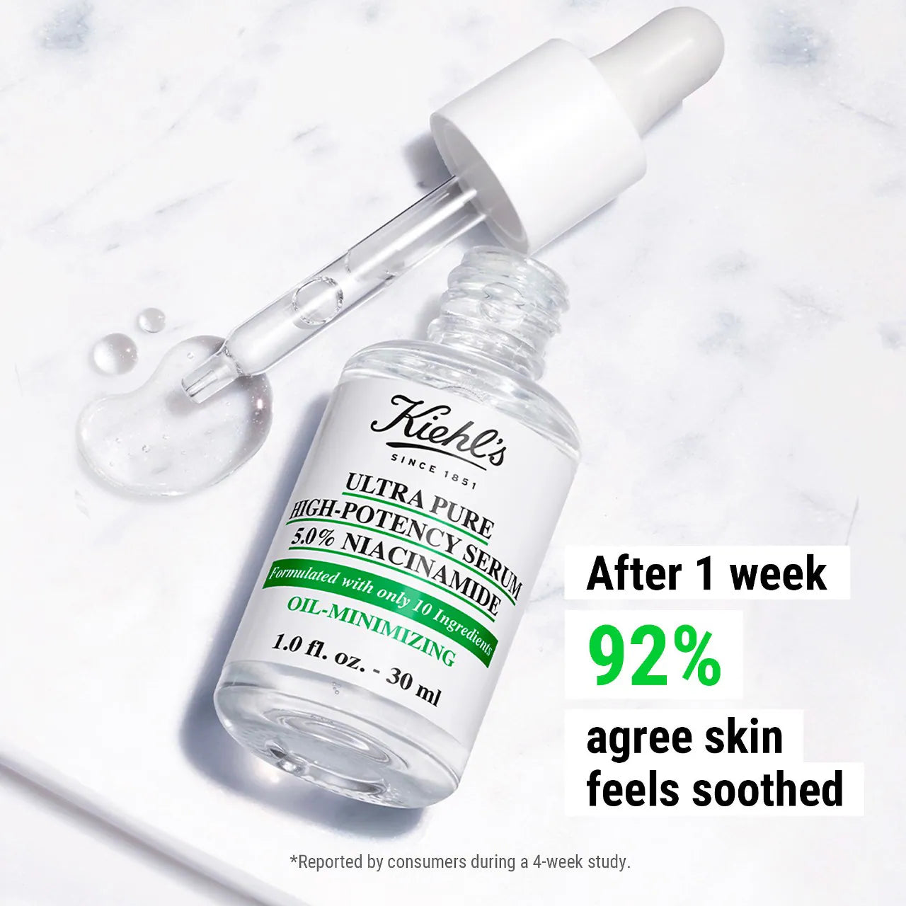 KIEHL'S ULTRA PURE 5.0% NIACINAMIDE OIL-MINIMISING HIGH-POTENCY SERUM 30ML